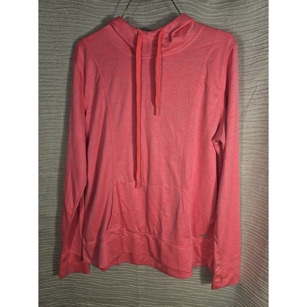 Avia Women's Hoodie Knit Lightweight Long Sleeve Top Pink Size XL